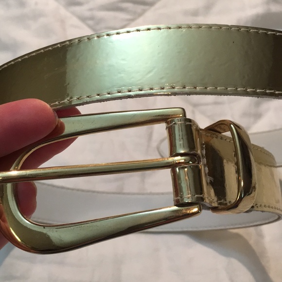 Shiny gold metallic USA made belt SIZE M NEW